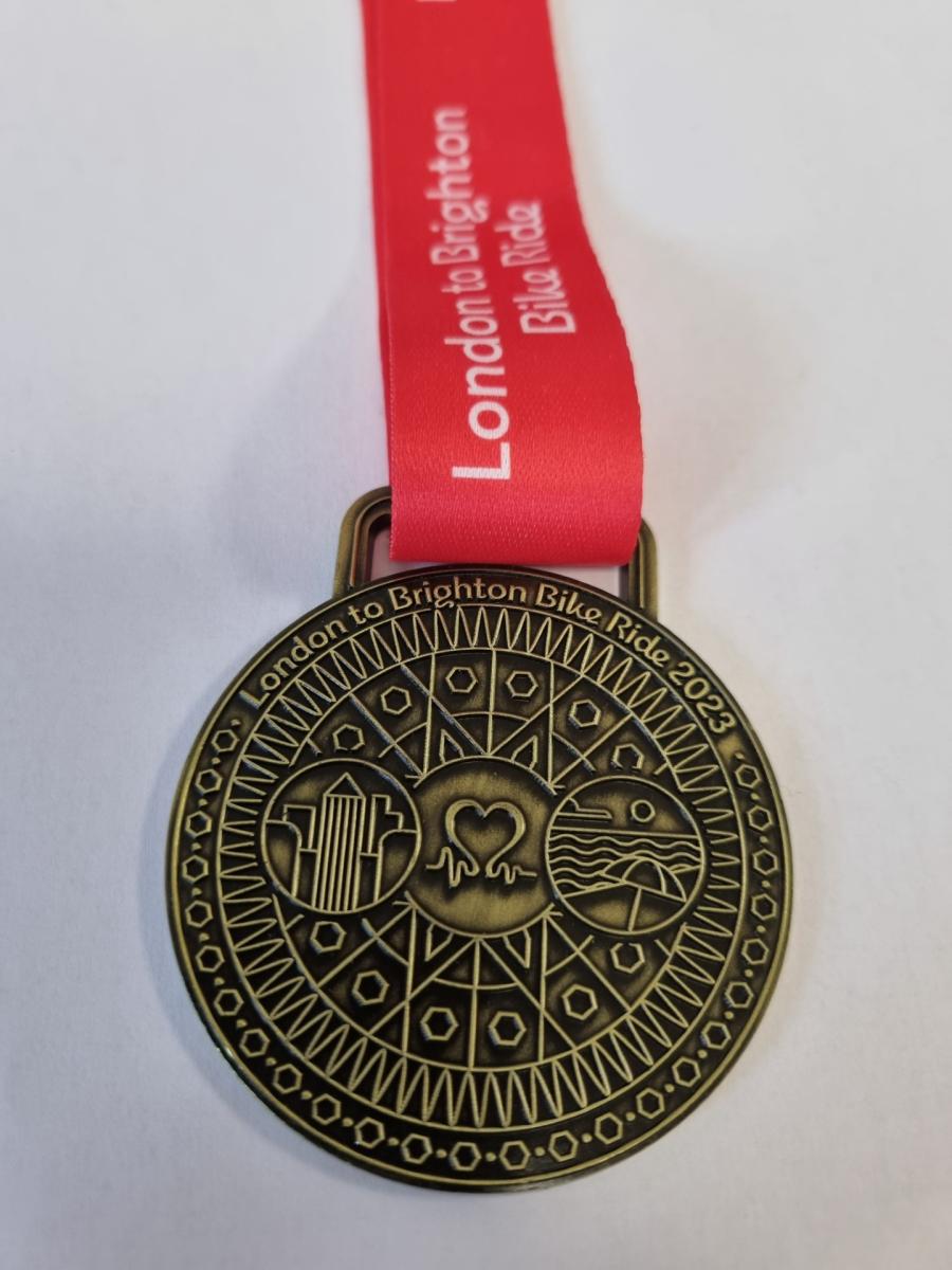 London to Brighton bike ride medal