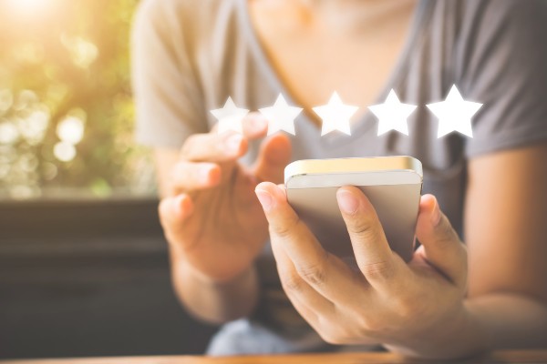 Image of a person completing a survey
